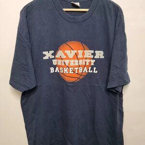 vintage xavier university shirt adult blue basketball 90s outdoors JU456456